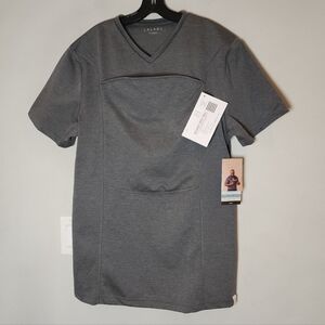 NWT Lalabu Dad Shirt Grey Baby Wearing Short Sleeve Shirt Mens Size XL